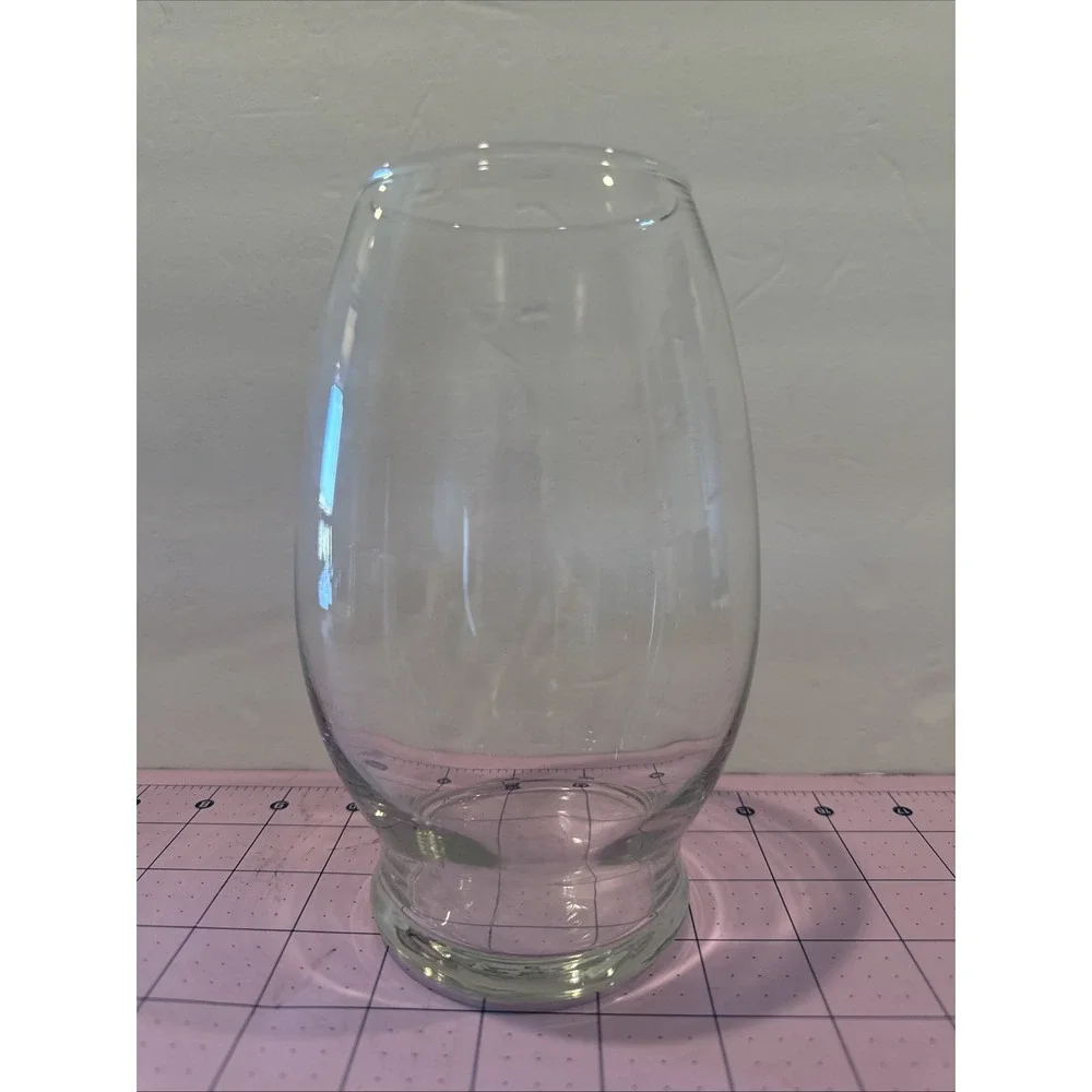 Clear Glass Flower or Candle Vase H 7